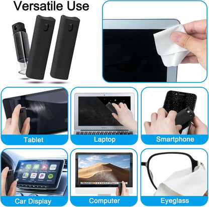 walrfid 3 Pack Screen Cleaner, Car Screen Cleaner Spray and Wipe, Computer Laptop Cleaning Kit for Electronic iPad, iPhone, Cellphone, Monitor, MacBook, Car Display, Tablet, TV Flat Screens, Black