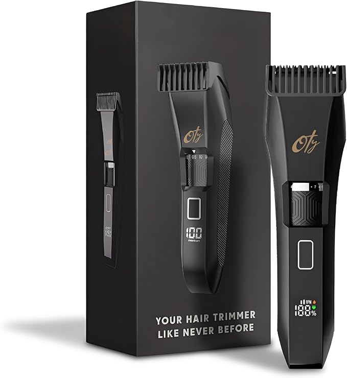 Oty Beard Trimmer for Men Adjustable - Waterproof Cordless Hair Clippers with 20-Length Dial, Stainless Steel Blades, LED Display & Travel Lock - Rechargeable Grooming Kit – Ideal Gift for Me
