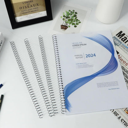 RAYSON 7.9mm Spiral Wire Coil Binding, 3:1 Pitch, 5/16" Coils Metal Comb Binding 40 Sheets Capacity, Black Color & Pack of 100