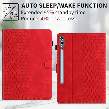 Case for Samsung Galaxy Tab S10 Plus 2024/ S9 FE Plus 5G 12.4 Inch 2023, Multi-Angle Viewing Smart Stand with Pocket Auto Wake/Sleep PU Leather Tablet Cases Flip Folio Cover Red