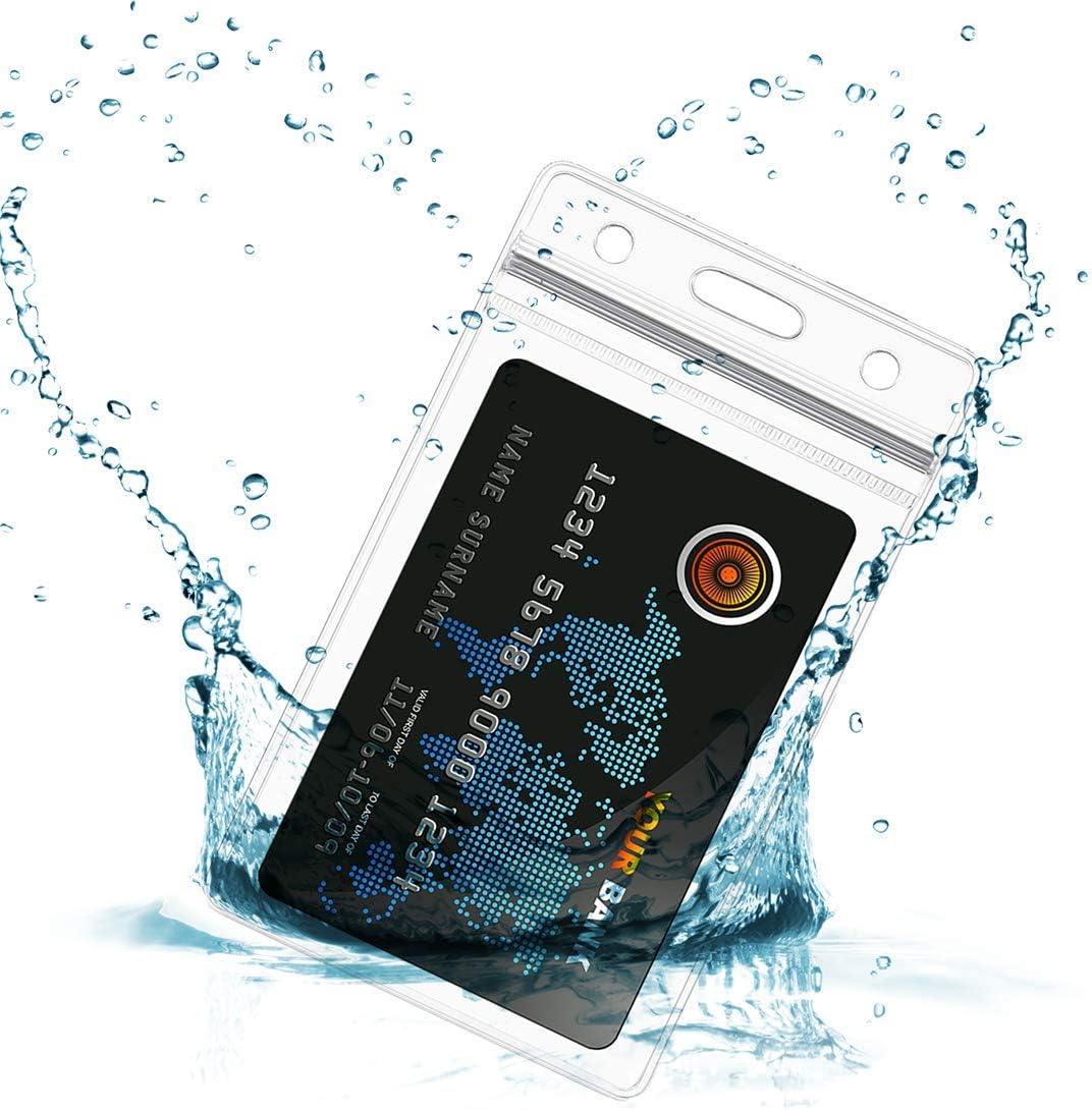 Bird Fiy Lanyards with Id Holder Badges Name Tags 50 Pack Lanyards with Bulldog Clip and 50 Pack Waterproof Clear Plastic Vertical Name Tag Badge ID Card Holders (Purple)