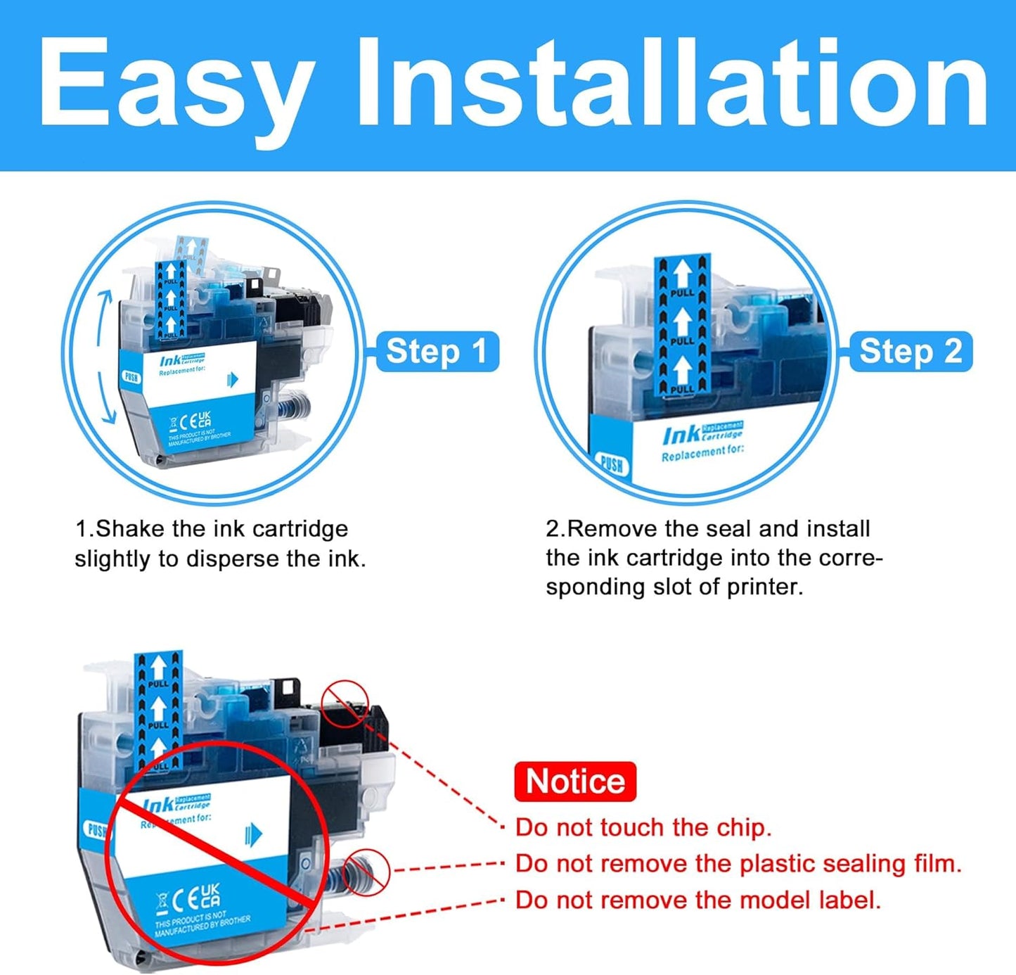LCL LC3013 Color Ink Cartridges Replacement for Brother LC3013 LC3011 LC30113PKS LC30133PKS LC 3013 LC 3011 for MFC-J497DW MFC-J491DW MFC-J690DW Printers (6-Pack 2C 2M 2Y)