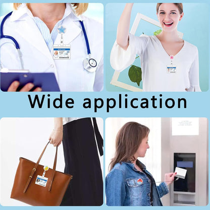 10PCS Badge Reel Clip Retractable Lanyard for Id Badges - Women & Nurses, Cute Card Holder Reel