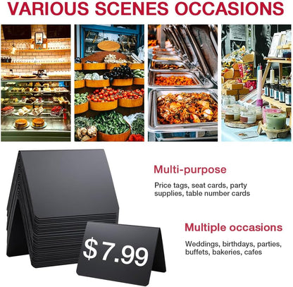 30 Pack Food Labels for Party Buffet, 4x3 Inches Mini Chalk Board Signs, Reusable Food Labels, Buffet Display, Name Tag