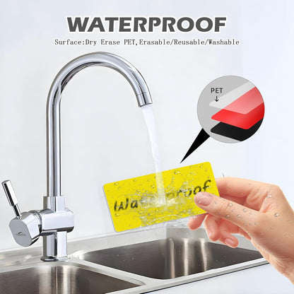 Realth Dry Erase Magnetic Labels Yellow (2'' × 4'' 40 Pcs),Blank Reusable Magnet Stickers, Magnets for Whiteboard, Washable Magnetic Sheets for Classroom Fridge Office, Name Tags for Teachers Students