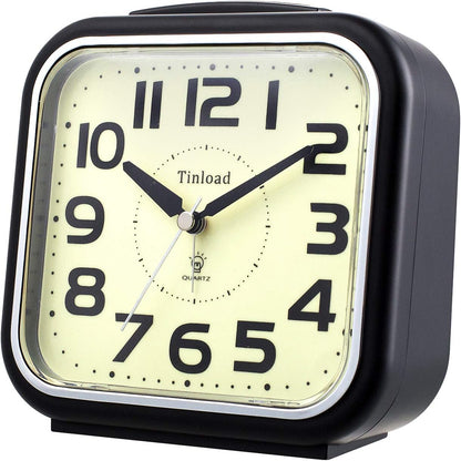 5.5" Large Analog Alarm Clock Silent Non Ticking, Glow in Dark dial, Gentle Wake, Beep Sounds, Increasing Volume, Battery Operated Snooze and Manual Light, Easy Set (Best for Elder)