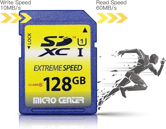 INLAND 128GB SD Card Class 10 SDXC Flash Memory Card Full Size SD Chip USH-I U1 Trail Camera by Micro Center (2 Pack)