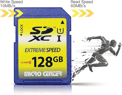 128GB Class 10 SDXC Flash Memory Card Full Size SD Card USH-I U1 Trail Camera Memory Card by Micro Center