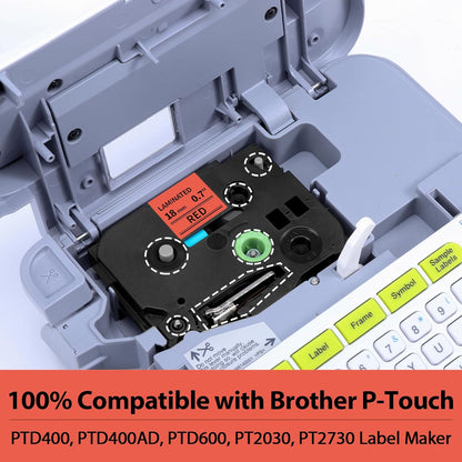 Label KINGDOM 18mm Red Label Tape Replacement for Brother TZe-441 TZe441 3/4" Black on Red TZ Tape 18mm 0.7 Laminated Compatible with Brother P Touch for PTD400 PTD410 PTD600, 3-Pack