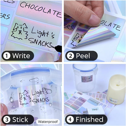 170Pcs Laser Removable Labels for Jars,for Storage Bins,for Food Containers with 2 Liquid Chalk Marker(Laser)