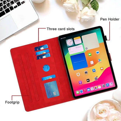 Case for Samsung Galaxy Tab A9 Plus/A9+ 5G 11 Inch 2023 Model (SM-X210/X216/X218), Multi-Angle Viewing Smart Stand with Pocket Auto Wake/Sleep PU Leather Tablet Cases Flip Folio Cover Red