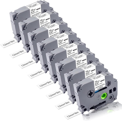 8P Flexible Label Tapes Compatible with Brother P Touch Label Tape TZe-FX231 Tape 12mm 0.47 Laminated White, Flexible-ID Wire Cable Labels Compatible with Brother Ptouch PT-D210 PT-D400 PTH100