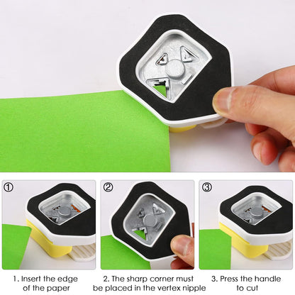 LOONENG 3 Way Chamfer Corner Punch, 3 in 1 Craft Paper Corner Cutter for Paper Crafts, Laminate, Cardstock, Business Card, DIY Projects, Photo, Card Making and Scrapbooking