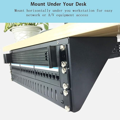 JINGCHENGMEI 2 Pack of 3U 125 lb Weight Capacity Heavy Duty 19 Inches Steel Vertical Patch Panel Mounting Bracket for Networking Equipment (2)
