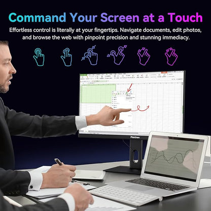 Curved 27 Inch Touchscreen Monitor, QHD 2K 2560x1440 85Hz Computer Monitor, 99% sRGB, Built-in Adaptive Sync, with Display Port HDMI, Eye Care, VESA