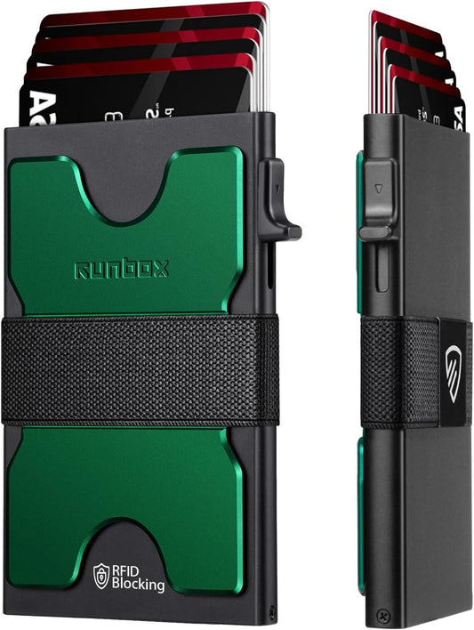 Mens Card Cases, Slim Card Holder Wallet for Men and Women, Minimalist RFID Blocking Wallet with Pop-Up Function, Thin Design, Metal Card Cases Holds 6+6 Cards, Gifts for Men, Men's Accessories