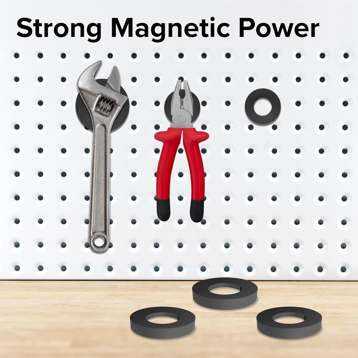 X-bet MAGNET Heavy Duty Ring Magnets - Ultra Strong 2.35 Inch (59 mm) Magnets with Holes for DIY & Crafts - Space Organization Set for Home, Kitchen, Workshop (2 pcs)