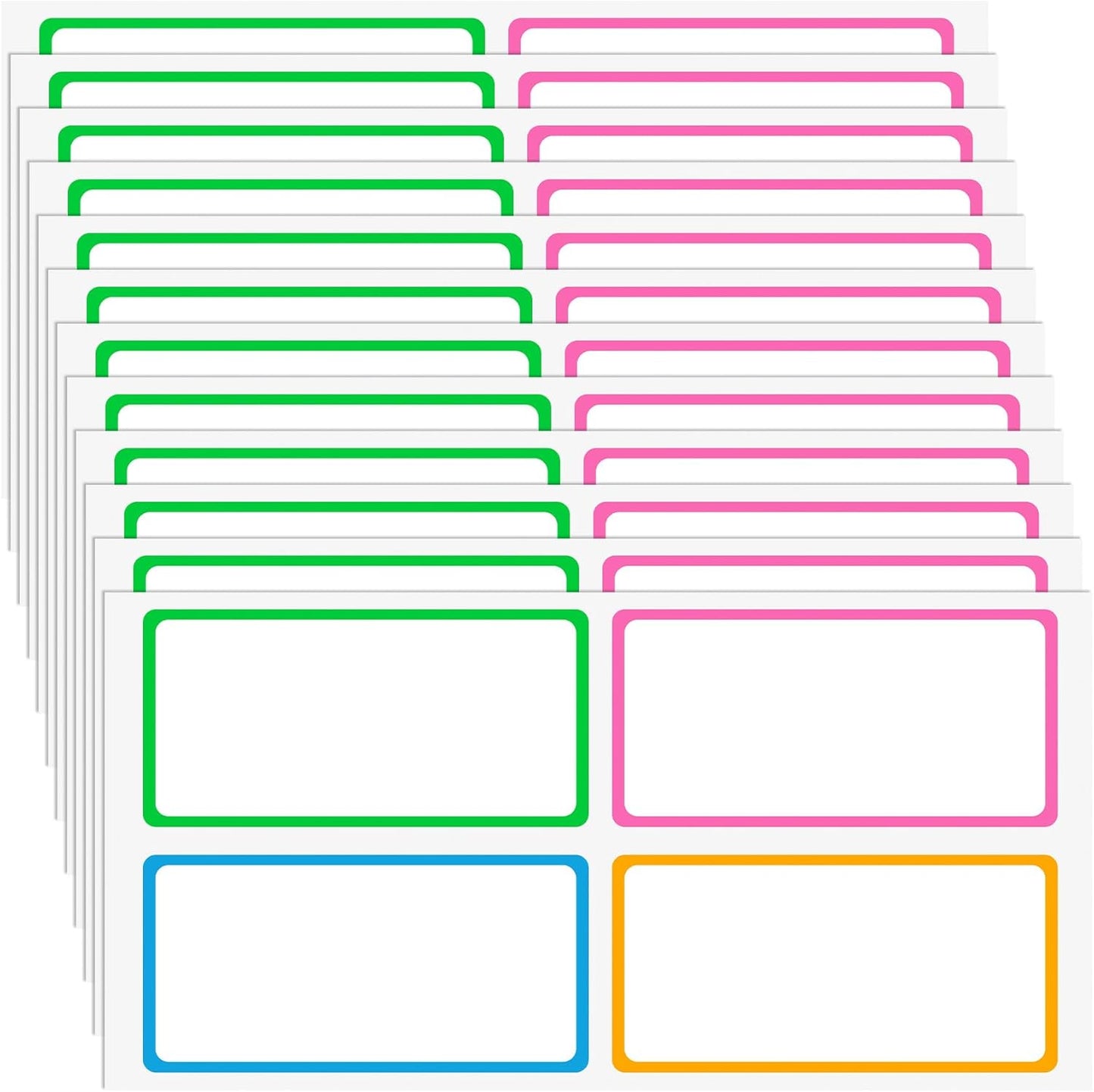 120 Pcs Dry Erase Labels Stickers, 1.18×2.36'' Reusable Waterproof Notebook Labels, Sticky Labels to Write on, Dry Erase Stickers Label for for Food Containers, Kitchen, Office (Multicolor)
