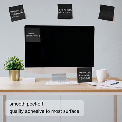 Beieverluck 48 Pack Pop Up Sticky Notes 3X3 Inch Colorful Post Stickies Self Sticky Note Pads for Office, Home, School, Meeting, 80 Sheets/pad, (Black)