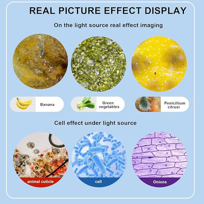 Microscopes for Adults WF10x and WF25x eyepieces Compound Microscope with Microscope Slides (Microscope)