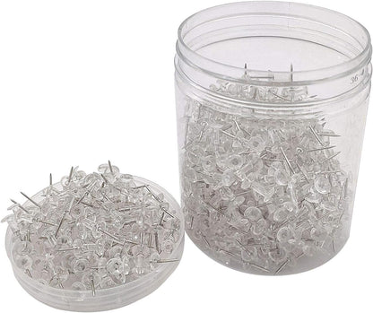 Clear Push Pins 600pcs Standard Thumb Tacks Steel Point Transparent Plastic Head Pins for Hanging Photo Posters Craft Marking Map Wall Cork Board
