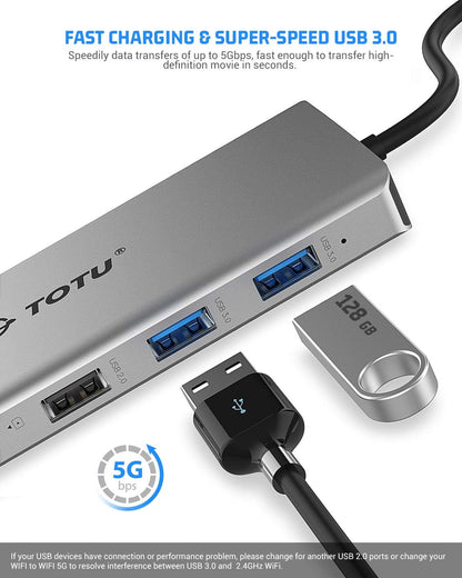 TOTU 13-in-1 USB-C Hub with Ethernet, 4K HDMI, VGA, PD, SD/TF Cards Reader, Mic/Audio Docking Station for MacBook Pro Air XPS and Other USB-C Laptops