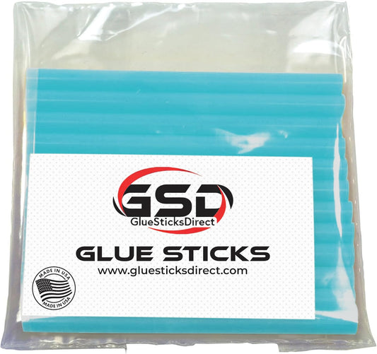 Mini Size Hot Melt Glue Sticks for Glue Gun - Bulk 4in Neon Blue Glue Sticks - Great for Art Craft Repairs & Compatible w/Most Glue Guns - 5/16" X 4" (24 Sticks) - Made in USA