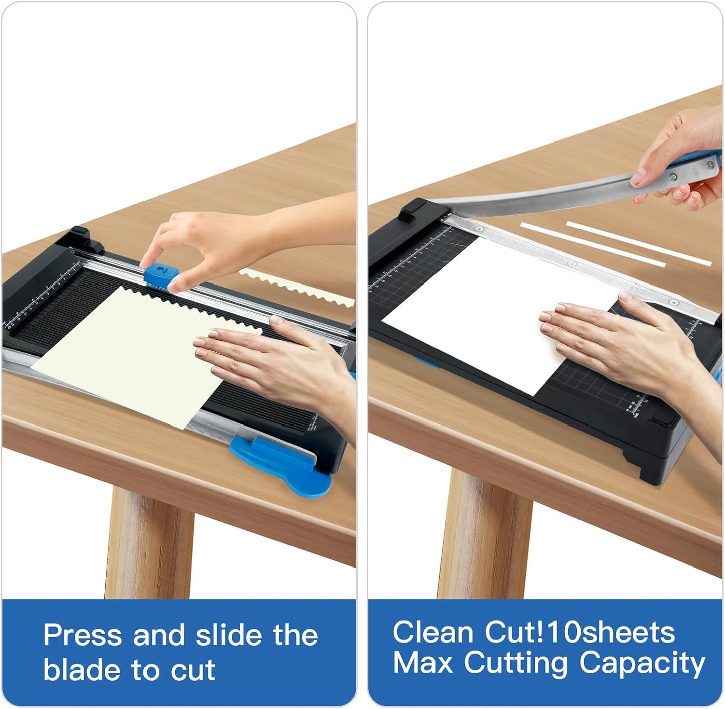 2-in-1 Paper Cutter Set – Guillotine & Rotary Paper Trimmer with Precision Grid, Safety Guard & Sharp Blade – Ideal for A4 Documents, Photos, Office & Craft Use