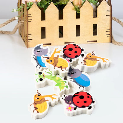 ANGOLIO 60Pcs Mini Eraser for Kids Bulk Insects Assorted Summer Pencil Eraser Cute Puzzle Erasers Desk Pet Classroom Prizes Student Back to School Supplies Homework Rewards Gift Filling Party Favors