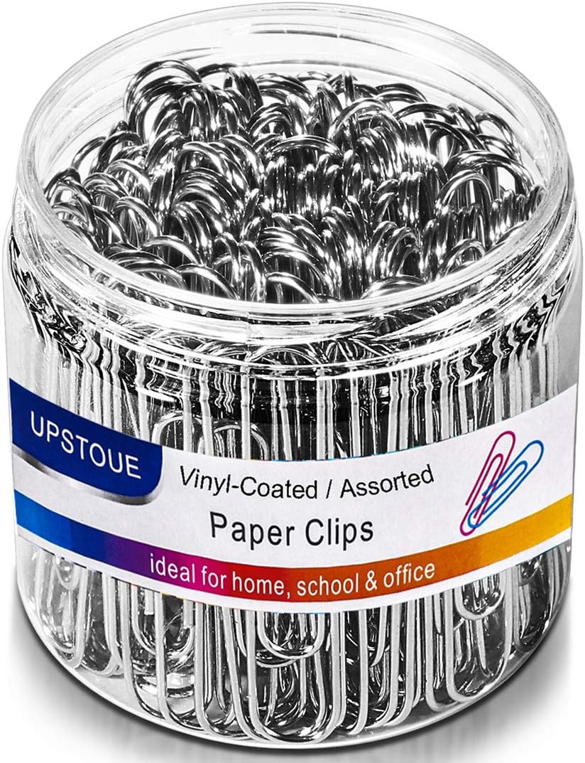Vinaco Paper Clips Smooth Silver, 100 Pack Paper Clips Large 2Inch (50mm), Durable & Rust Resistant Coating. for Office, School Document Organizing