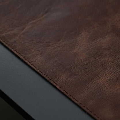 Jersey Genuine Calfskin Leather Desk Pad, Office Desk Mat with Non-Slip Bottom, Smooth Surface for Mouse & Keyboard, Desk Protector (36x19 inches) (Dark Brown)
