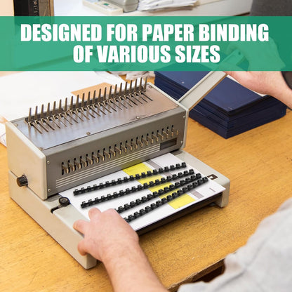 Maitys 300 Pcs Plastic Binding Combs Bulk 19 Ring Comb Spines Letter Size Spiral Binding for Notebook Calendar Picture(1/2 Inch,Black)