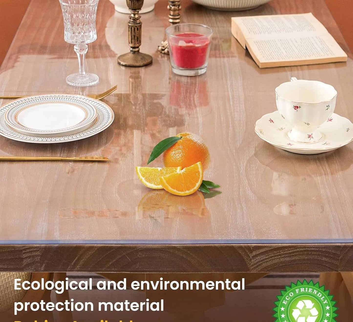 Clear Table Cover Protector 36 x 63 Inch, 2mm Thick Table Protector for Dining Room Table, Clear Plastic Table Cover, Pad Mat for Kitchen, Writing Desk Pad for Desktop