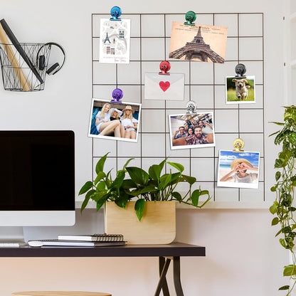 FINDMAG 48 Pack Magnetic Clips for Photo Display, Picture Hanging, Heavy Duty Scratch-Free Magnet Clips for Refrigerator, Metal Fridge Magnets for Whiteboard, Kitchen, Office, School Use.
