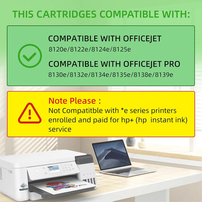 923e 923XLInk Cartridges with Chip 4-Pack High Yield for HP 923 923e Ink Compatible for HP OfficeJet Pro 8135e 8138e 8139e 8122e 8120 8123 8130 8133 Printers (1Black 1Cyan 1Magenta 1Yellow)