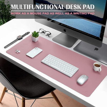 K KNODEL Large Office Leather Desk Mat, Mouse and Keyboard Pad, Computer and Laptop Mat, Desktop Protector and Cover, Writing Pad and Blotter (35.4"x17", Purple)