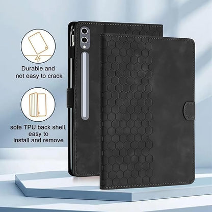 Case for Samsung Galaxy Tab S10 Plus 2024/ S9 FE Plus 5G 12.4 Inch 2023, Multi-Angle Viewing Smart Stand with Pocket Auto Wake/Sleep PU Leather Tablet Cases Flip Folio Cover Black