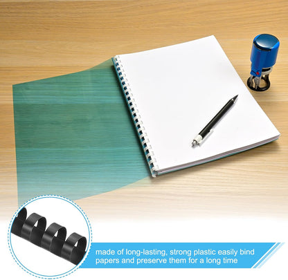 PATIKIL 20mm (3/4") Plastic Binding Combs, 100 Pcs 21 Rings Comb Binding Spines 150 Sheet Capacity Letter Size for Binding Paper Sheets Notebook Calendar Picture Album, Black