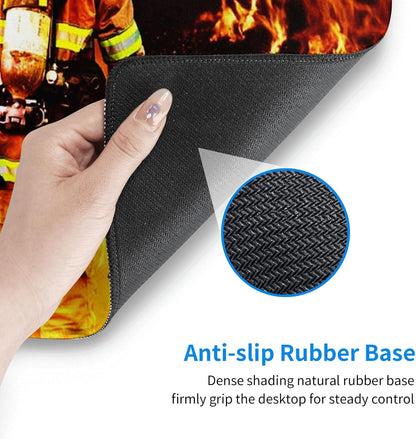 Fire Firefighter Fireman Mouse Pad, Large Big Gaming Mouse Pad Desk Pad, Mousepad with Non-Slip Rubber Base, Extended XXL Mouse Mat for Computer Laptop Office Accessories