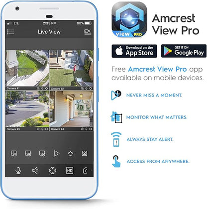 Amcrest Dual-Lens 4MP AI Outdoor Security Turret IP POE Camera @30fps, 0.0002lux@F1.0, 164ft Color Night Vision, Active Deterrents, People Counting, Two-Way Audio, Siren, IP4M-T1044EW-AI