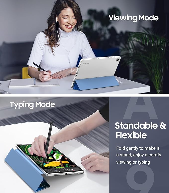 TiMOVO Case for Samsung Galaxy Tab A9+/A9 Plus 11" 2023, Slim Soft TPU Translucent Frosted Back Protective Cover for Galaxy Tab A9+ Tablet SM-X210/X216/X218, Auto Wake/Sleep, Blue Starry Sky