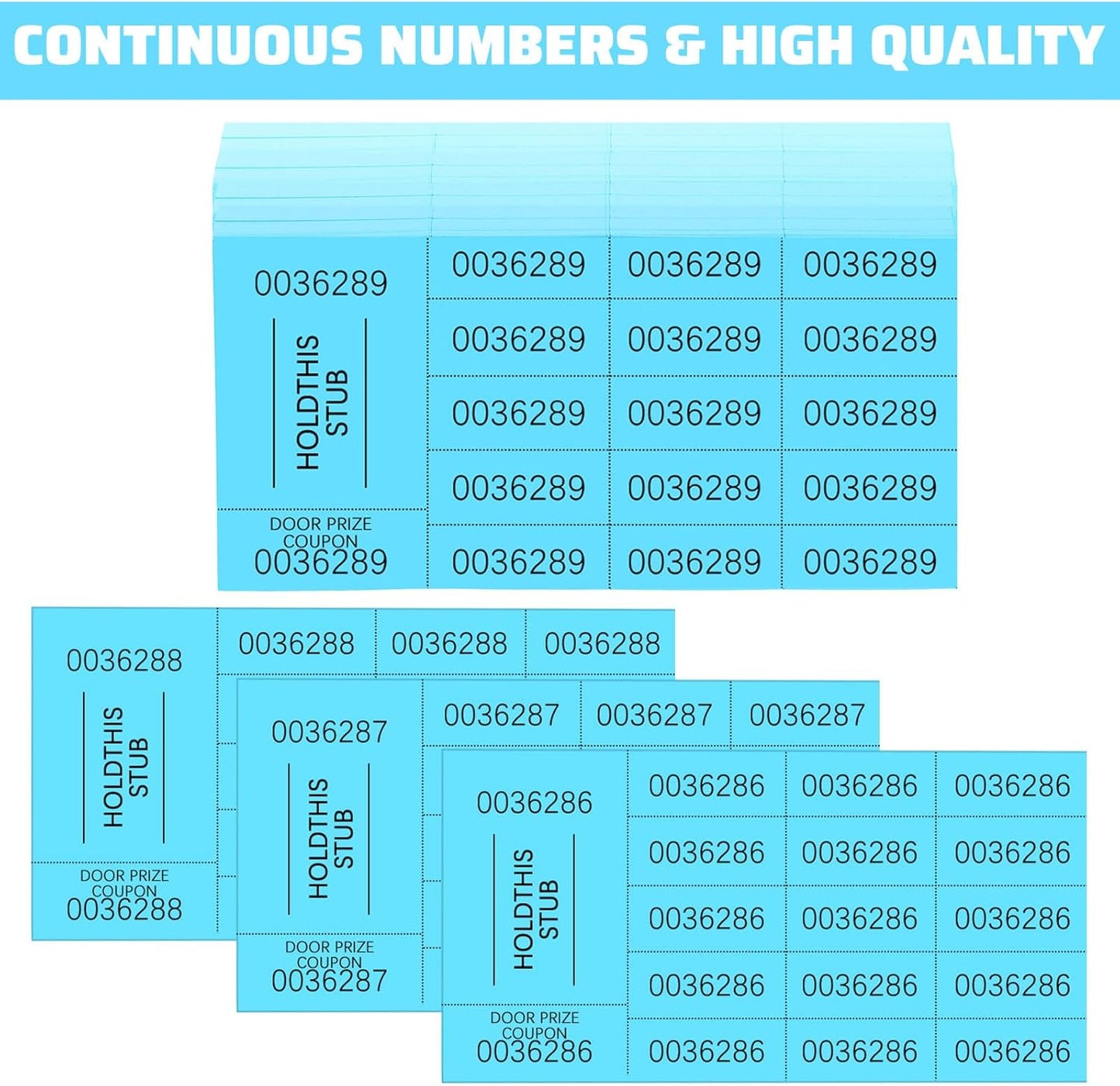 Kosiz 504 Sheets 15 Bid Raffle Ticket with Different Numbers Per Sheet Chinese Auction Tickets for Events Church Basket Auction Silent (Lake Blue)