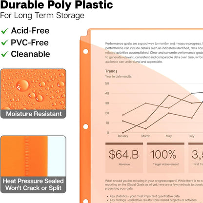 Dunwell 5-Tab Binder Pocket Dividers, Plastic Dividers with Two Pockets for 3-Ring Binder, Multicolor, Fits 8.5x11 Letter Size Documents, Insertable Tabs, 5 Subject Notebook Divider 3 Hole Punched