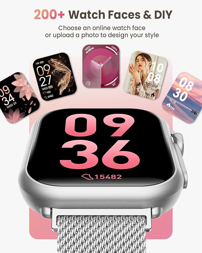 Smart Watches for Women Reloj Inteligente: Smartwatch with 30Day Battery Life Heart Rate SpO2 Sleep Monitor Bluetooth Calls IP68 Waterproof Fitness Tracker watch Running Yoga for iPhone Android 2Bands