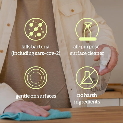 BRIOTECH Sanitizer Disinfectant Hypochlorous Spray, Kill 99.99% of Viruses & Bacteria, Control Mold, Eliminate Odor, Gentle for Nursery & Play Rooms, Food Contact Surface Sanitizer, 32 fl oz (4 Pack)