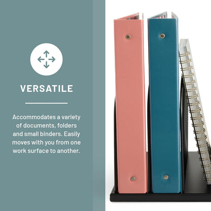 Safco Onyx Desk Organizer, 5 Tiered Vertical Compartments, Office and Classroom Mailbox , Paper and Mail Sorter, Steel Mesh, Black