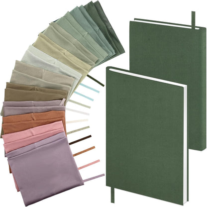 PerKoop 12 Pcs Jumbo Book Covers Stretchable Fabric School Book Protector Reusable Washable Cover Protector for Most Hardcover Textbooks(Morandi Color,9 x 11 Inch)