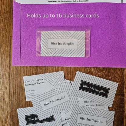 Business Card Pocket - Flash Drive Pocket - Self Adhesive - Open Long - Resealable Flap - BIS10130 (100-Pack), Clear