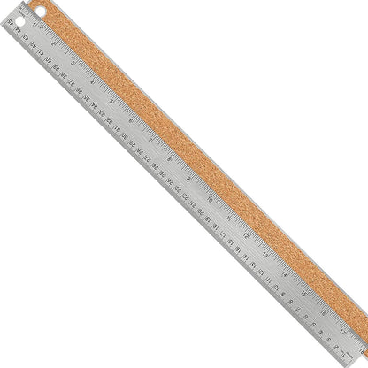 Metal Ruler 18 Inch: [1 Pieces 18 Inch] Non-Slip Cork Backing Rulers with Inch and Centimeters Prevent Ink Leakage:for School Office Drawing Engineering