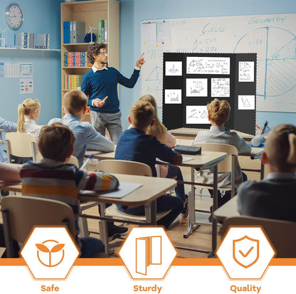Henoyso 8 Pieces Tri Fold Poster Board Lightweight Fold Presentation Board for Science Fair Display(36 x 48 Inch,Black)